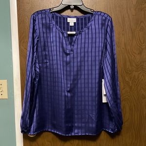 NWT Liz Claiborne purple long sleeved shirt size PXL